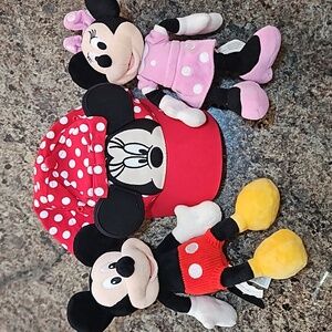 Disney Minnie Hat, Mickey and Minnie Stuffed Animals